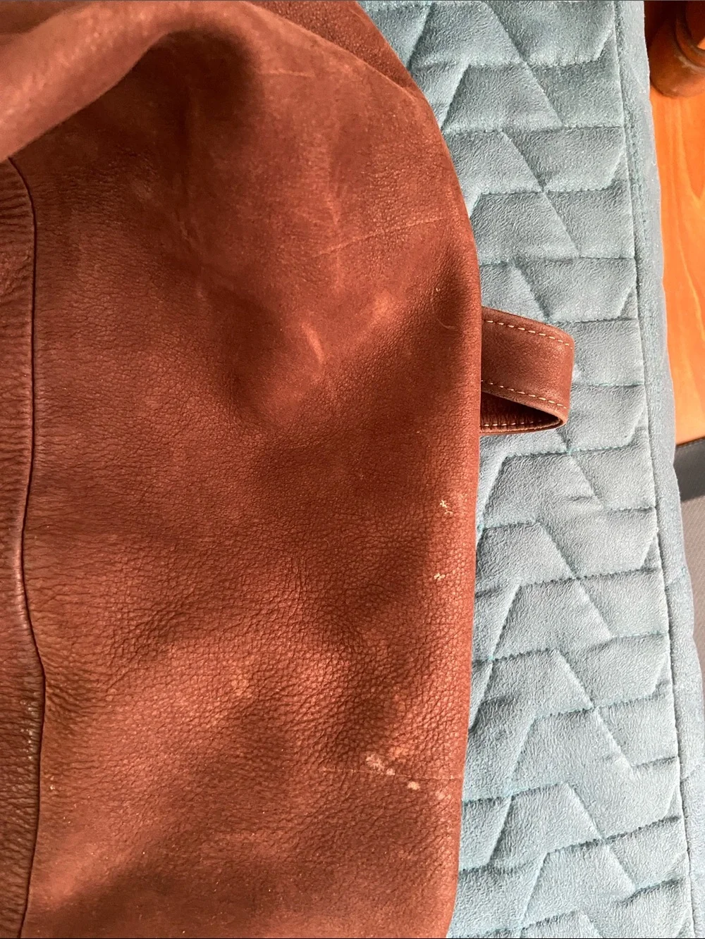 Brown Suede Leather Backpack
